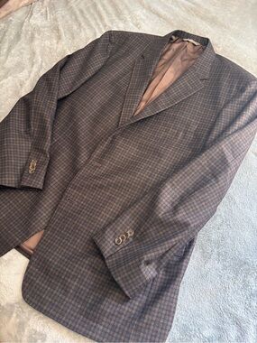 Samuelsohn Brown Checked Sport Coat